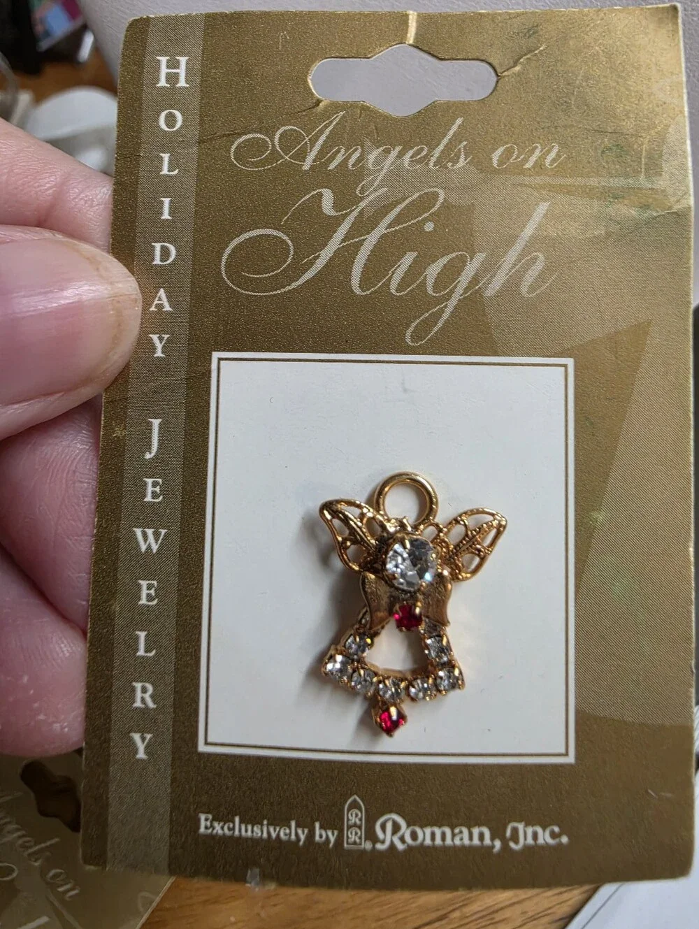 Vintage 2001 Roman Inc Angels  Christmas Pins Set Of 2 New Old Stock